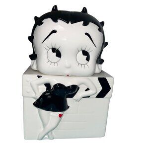 Benjamin Medwin Vintage 1995 Betty Boop Ceramic Cookie Jar White Decor